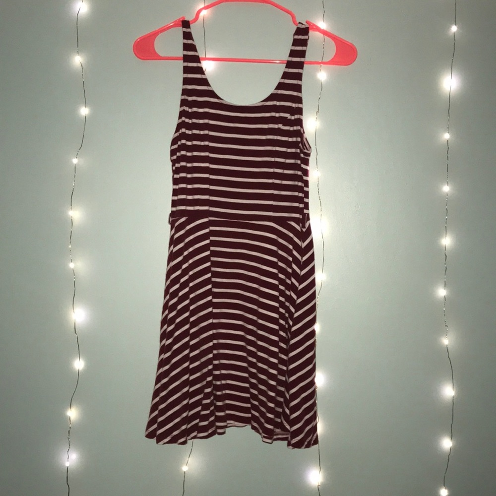 red stripped minidress